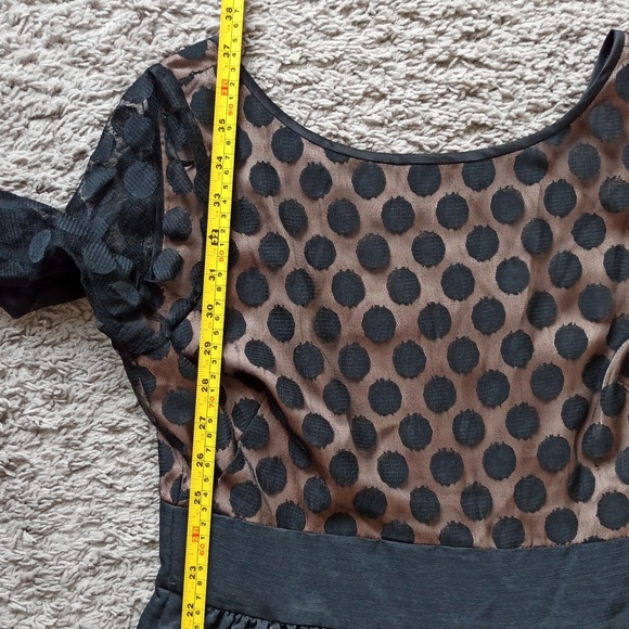NWT Eliza J Black Polka Dot Long Sleeve Dress - Picture 4 of 9